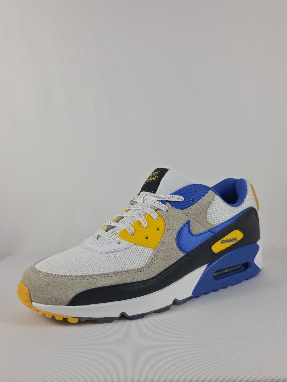 Nike Air Max 90 LA Rams Mens Size 11.5 Low Top Shoes II7587 100 Los Angeles New